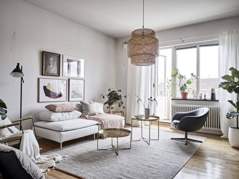 Estilo Natural y Elegancia: Lámparas de Mimbre que Transforman tu Hogar Salon con lampara de mimbre